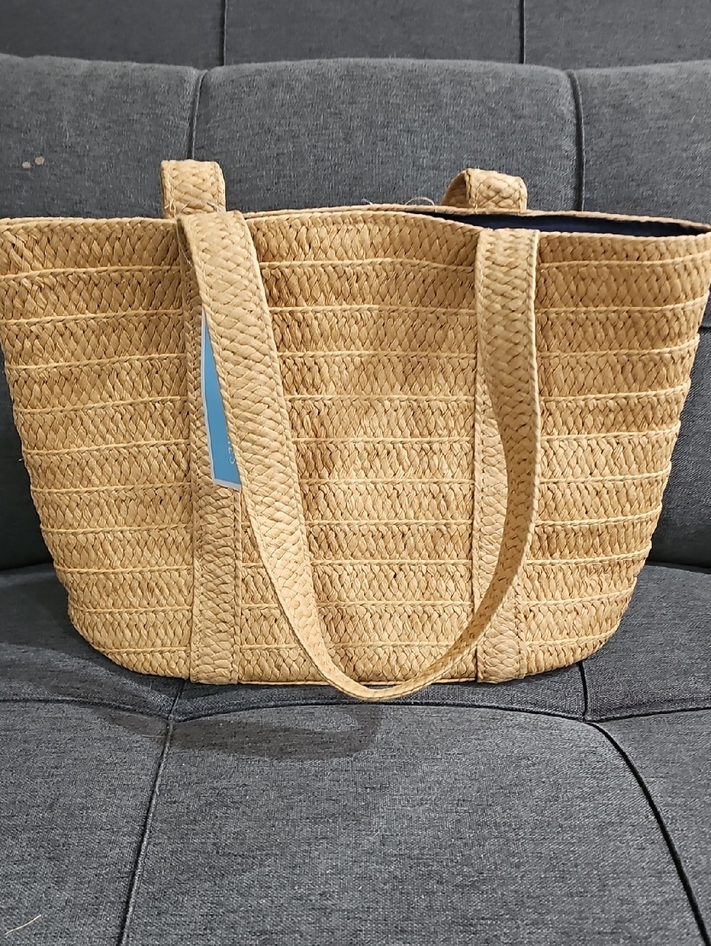 Draper James Natural Woven Straw Tote